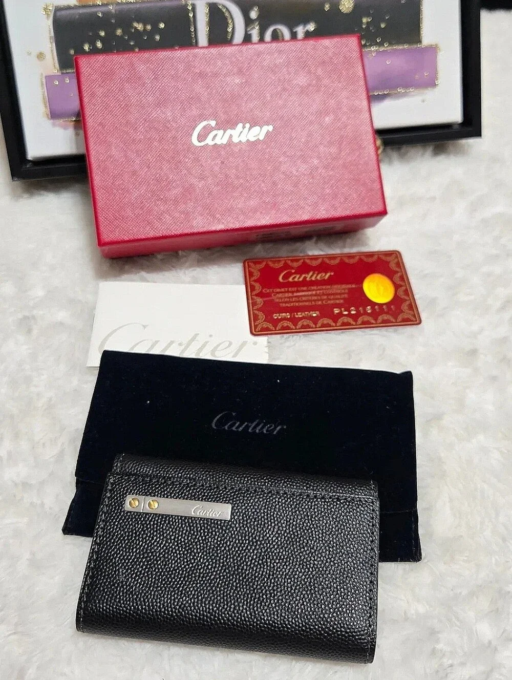 Cartier Black Leather Key Holder